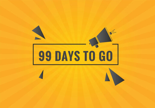 99 days to go countdown template. 99 day Countdown left days banner design
