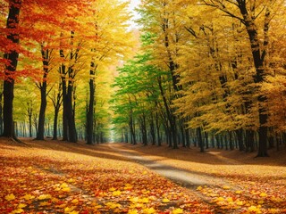 beauitful autumn view in forest