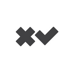 Cross check mark vector icon