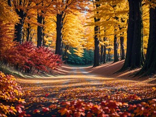 Fototapeta na wymiar beauitful autumn view in forest
