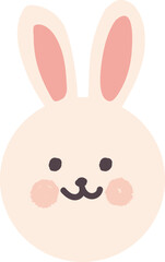 Cute baby animal rabbit face vector 
