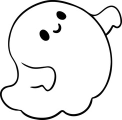 hand drawn ghost illustration.