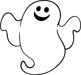 hand drawn ghost illustration.