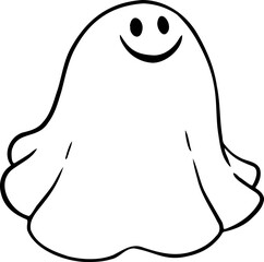 hand drawn ghost illustration.