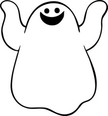 hand drawn ghost illustration.