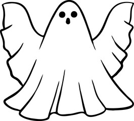 hand drawn ghost illustration.