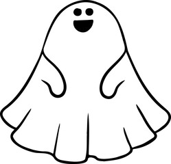 hand drawn ghost illustration.