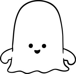 hand drawn ghost illustration.