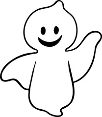 hand drawn ghost illustration.
