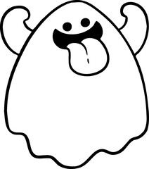 hand drawn ghost illustration.