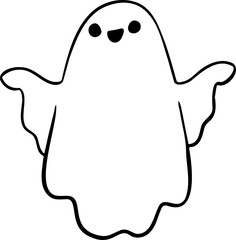 hand drawn ghost illustration.
