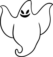 hand drawn ghost illustration.