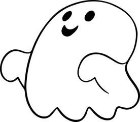 hand drawn ghost illustration.