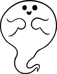 hand drawn ghost illustration.