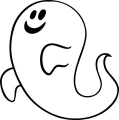 hand drawn ghost illustration.