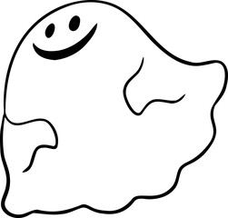 hand drawn ghost illustration.