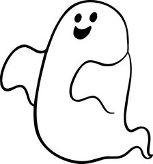 hand drawn ghost illustration.