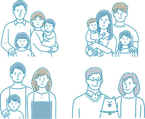 いろいろな家族のイラスト　セット