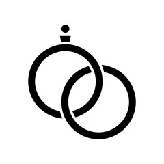 wedding ring glyph icon