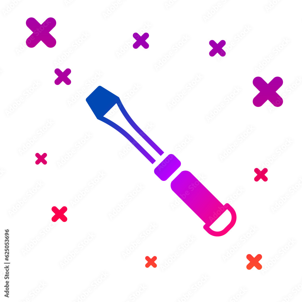 Poster color screwdriver icon isolated on white background. service tool symbol. gradient random dynamic sh