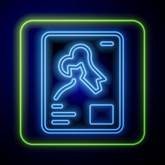 Glowing neon X-ray shots icon isolated on blue background. Vector