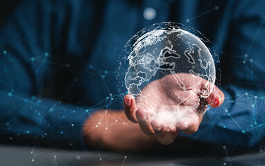 technology, business, connection, network, community, social, team, global, group, human. in hand...