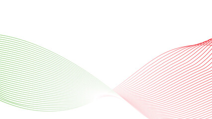 abstract wavy tech lines isolated red white green flag colour gradient background © Dipak