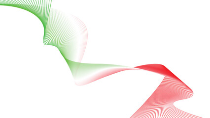 abstract wavy tech lines isolated red white green flag colour gradient background