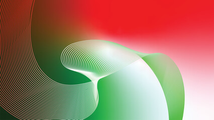 abstract wavy tech lines red white green flag colour gradient background © Dipak