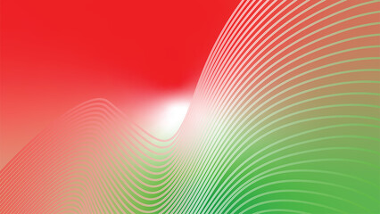 abstract wavy tech lines red white green flag colour gradient background © Dipak
