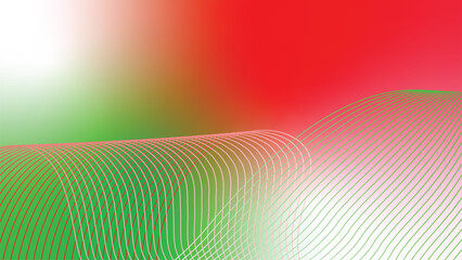 abstract wavy tech lines red white green flag colour gradient background © Dipak
