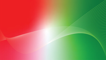 abstract wavy tech lines red white green flag colour gradient background © Dipak