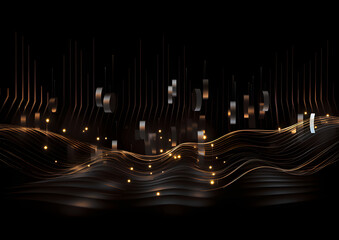 Abstract music vibrations black background