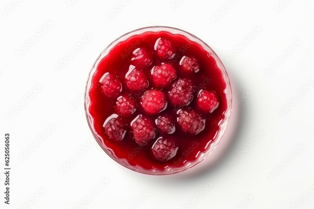 Poster raspberry jam top view. generate ai