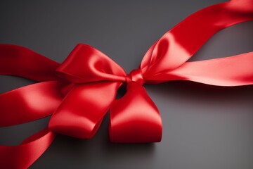 Ribbon red bow. Generate Ai