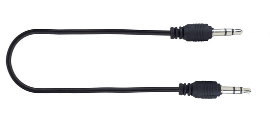 TRRS audio jack, aux cable isolated from background