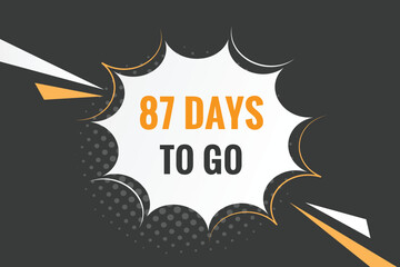 87 days to go countdown template. 87 day Countdown left days banner design
