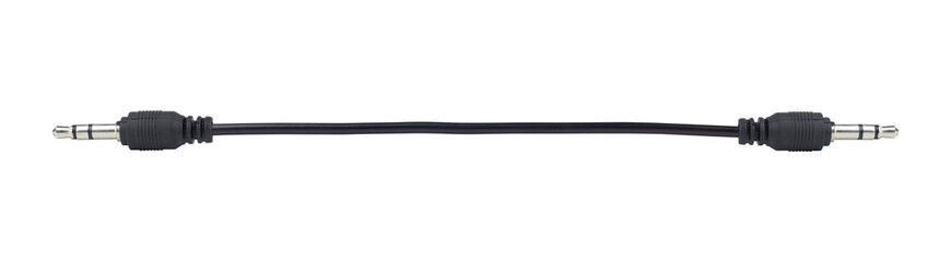 TRRS audio jack, aux cable isolated from background