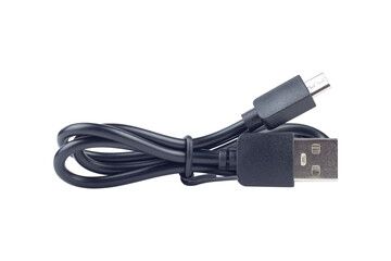 charging cable, USB cable - mini USB, isolated from the background