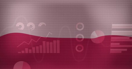 Animation of statistics and data processing over waving flag of poland - Powered by Adobe