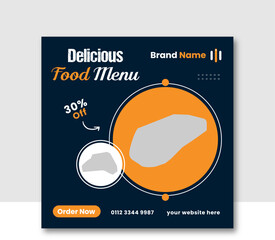 Restaurant Food Menu Social Media Post Design Template 