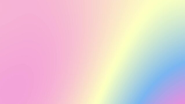 Pastel rainbow gradient background. Marshmallow colors blurred texture for web header, blog, cover, advertising. Flow motion. Smooth abstract animation. Light yellow, baby blue, soft pink transitions