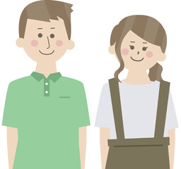笑顔の男女　夫婦　カップル