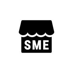 SME icon vector or SME symbol vector isolated in flat style. Best SME icon vector for business design element. Small and medium enterprise symbol for business design element.