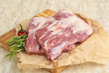 Raw pork ribs for cooking