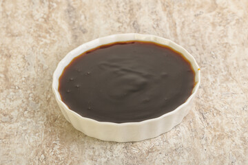 Oyster sauce dressing in the bowl
