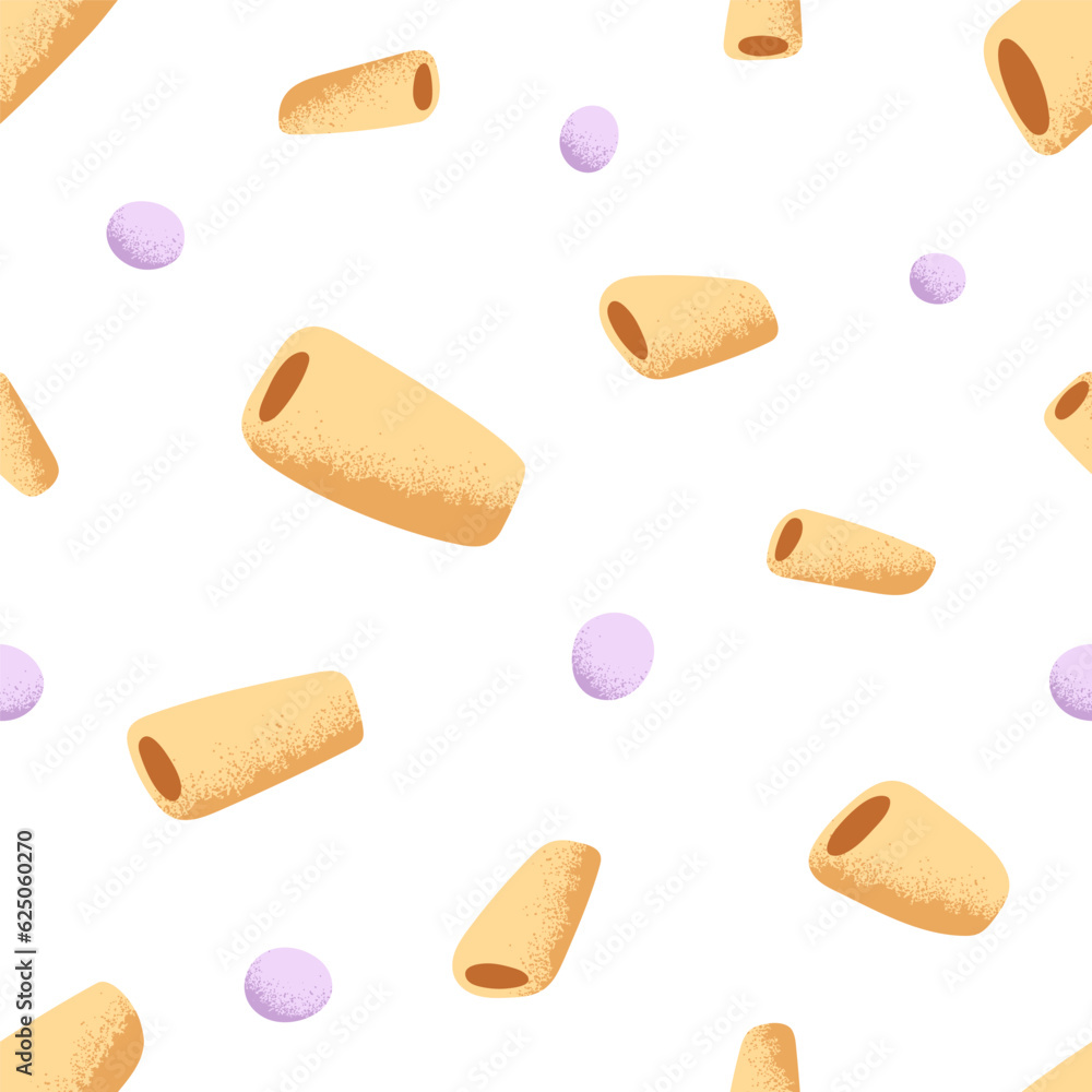 Poster Abstract shapes, seamless pattern. Creative fluid elements, modern repeating print. Endless background, texture design. Printable flat vector illustration for textile, fabric, wrapping, decoration