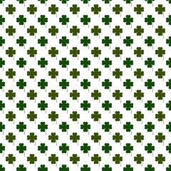 Fototapeta na wymiar Green clover seamless pattern, transparent background, PNG illustration
