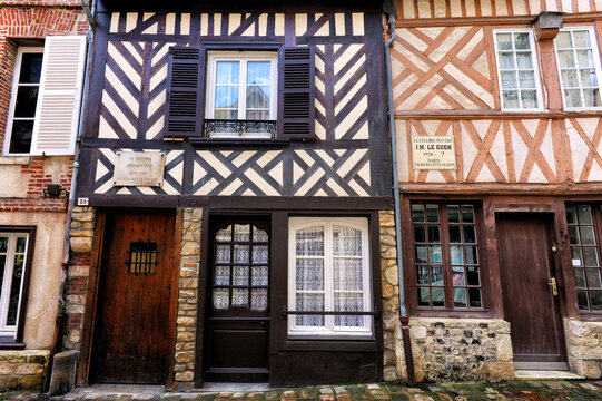 House of  famous Dutch painter  Johan Barthold Jongkind, old town of Honfleur, Calvados, Normandy, France, Europe