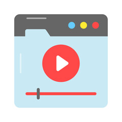 Video media player vector design, video marketing icon for premium use